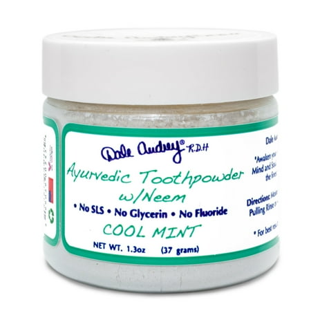 Dale Audrey | Ayurvedic Mineralizing Toothpowder w/Neem | Organic Mint Flavor |1.3 oz Fluoride Free, Chemical Free, Sensitivity Free | Enamel and Dental Work Safe
