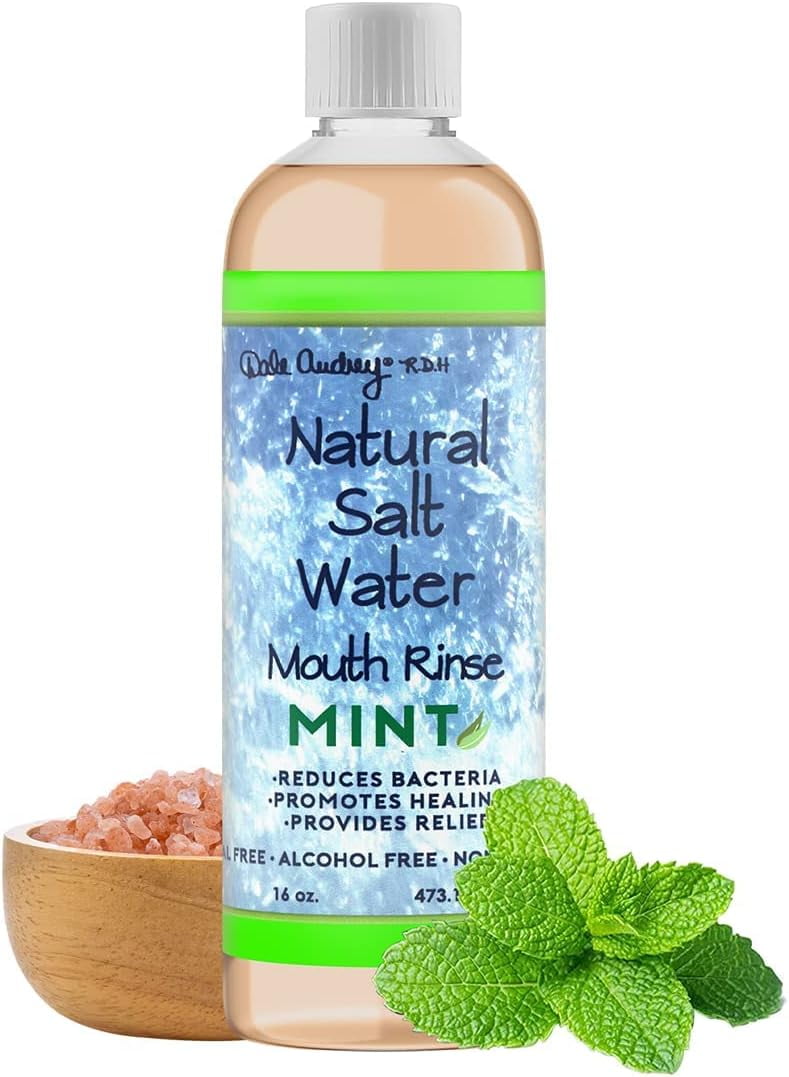 Dale Audrey Natural Saltwater Mouth Rinse, Himalayan Pink Salt Water Oral Rinse, Organic