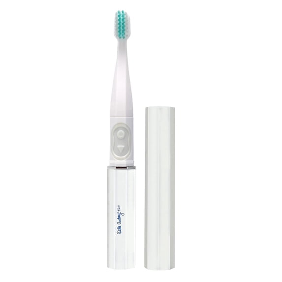Dale Audrey Quick Sonic Electric Battery Powered Toothbrush, White, All Ages, Travel, Soft Bristle for Deep Cleaning