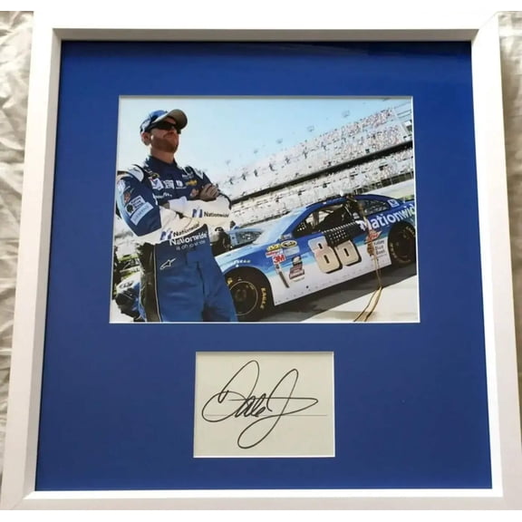 Dale Earnhardt Jr. autograph framed with Daytona Motor Speedway 8x10 photo JSA