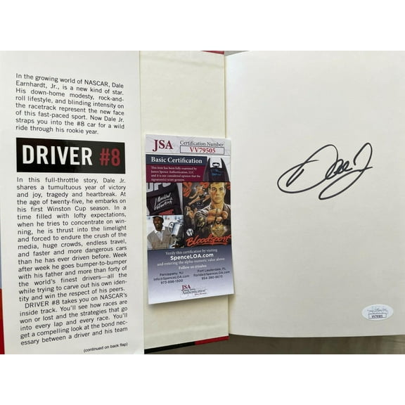 Dale Earnhardt Jr. autographed Driver #8 hardcover book JSA