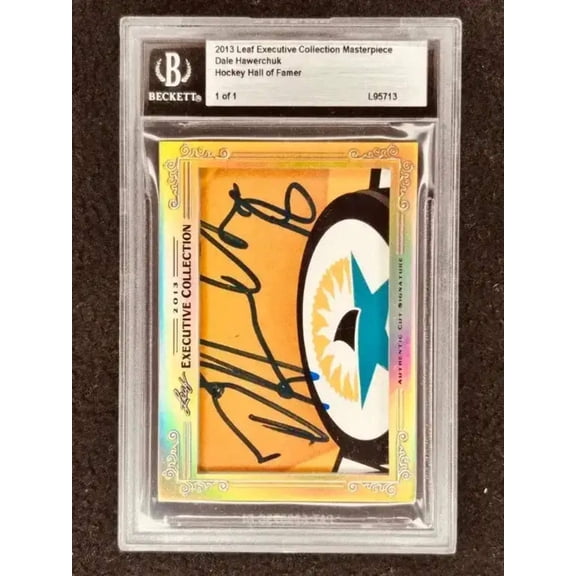 Dale Hawerchuk 2013 Leaf Masterpiece Cut Signature certified autograph card 1/1 JSA Winnipeg Jets