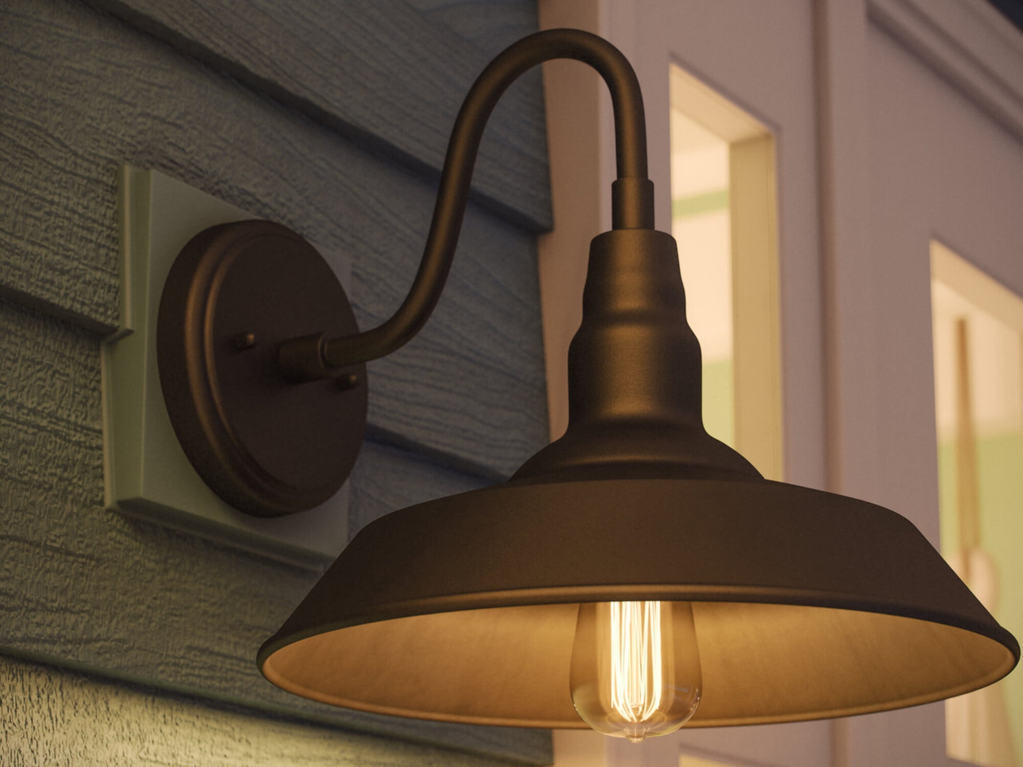 Kenroy Home Dale 14'' Outdoor 1-Light Wall Sconce Light Fixture with Black Metal Round Shade for Front Door, Patio, or Porch, Black