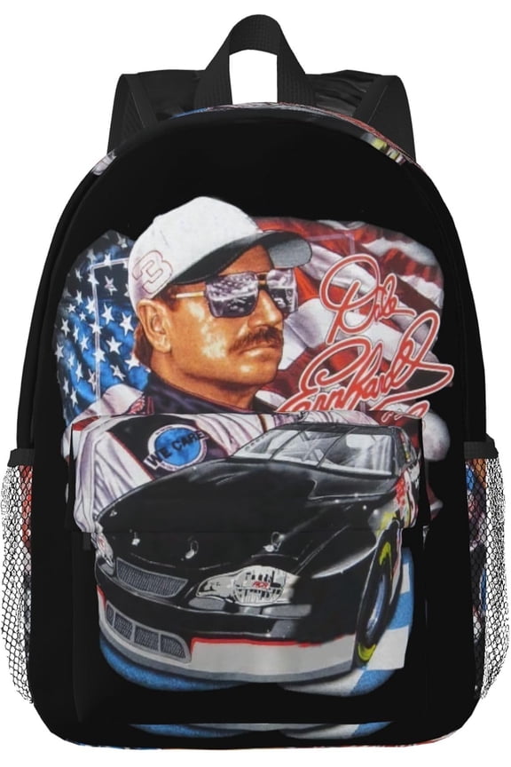 Dale Racer Earnhardt Lightweight Backpack 15inch Travel Laptop Bag Casual Backpack Classic Daypack for Men & Women