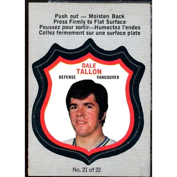 Dale Tallon Card 1972-73 O-Pee-Chee Player Crests #21