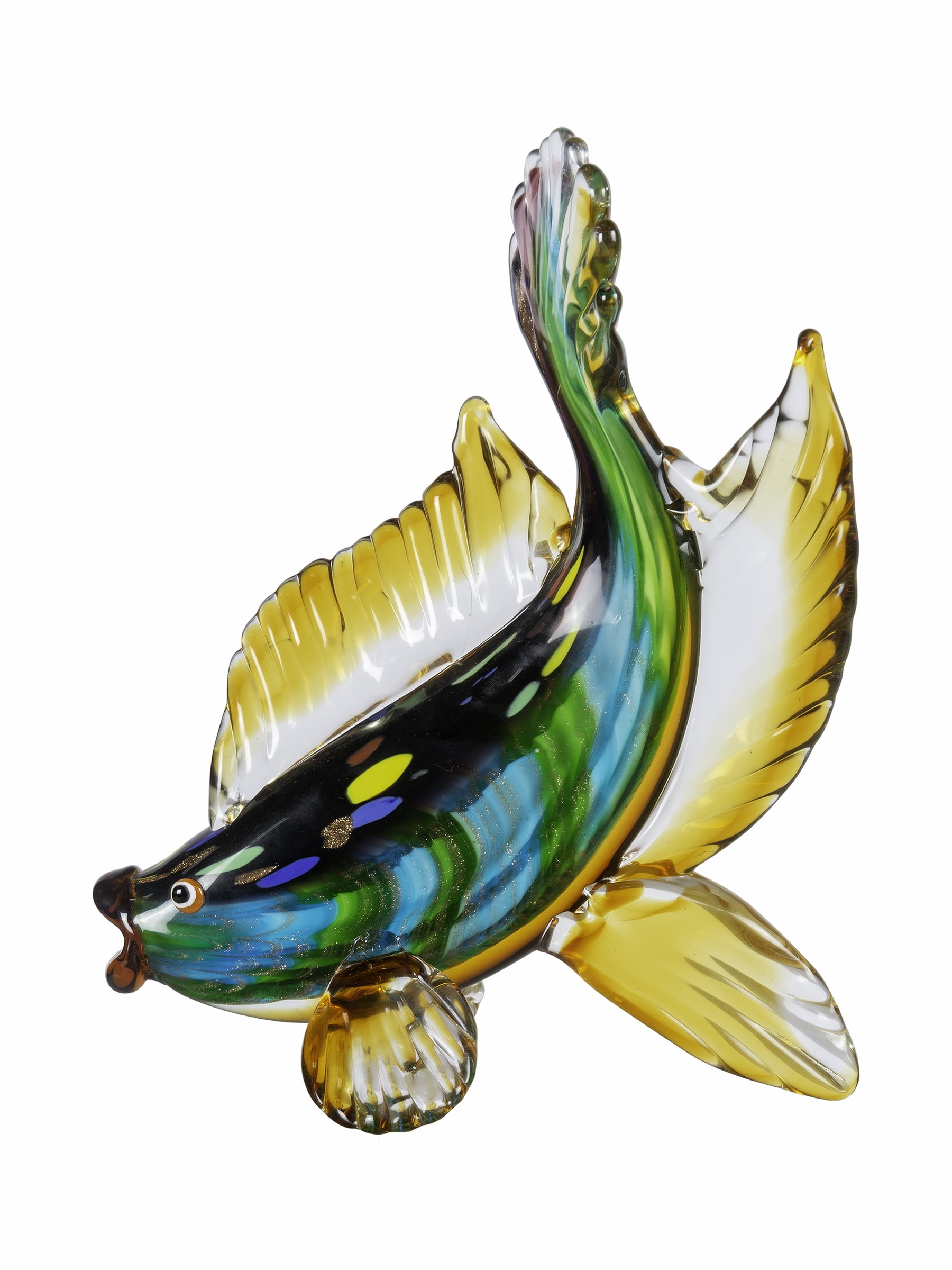 Dale Tiffany 11.5" Tall Bavaro Fish Art Glass Handcrafted Murano-Style Figurine
