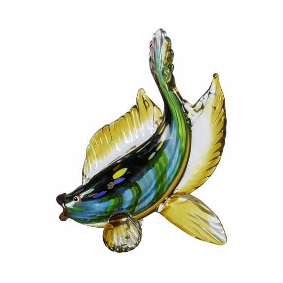Dale Tiffany 11.5" Tall Bavaro Fish Art Glass Handcrafted Murano-Style Figurine