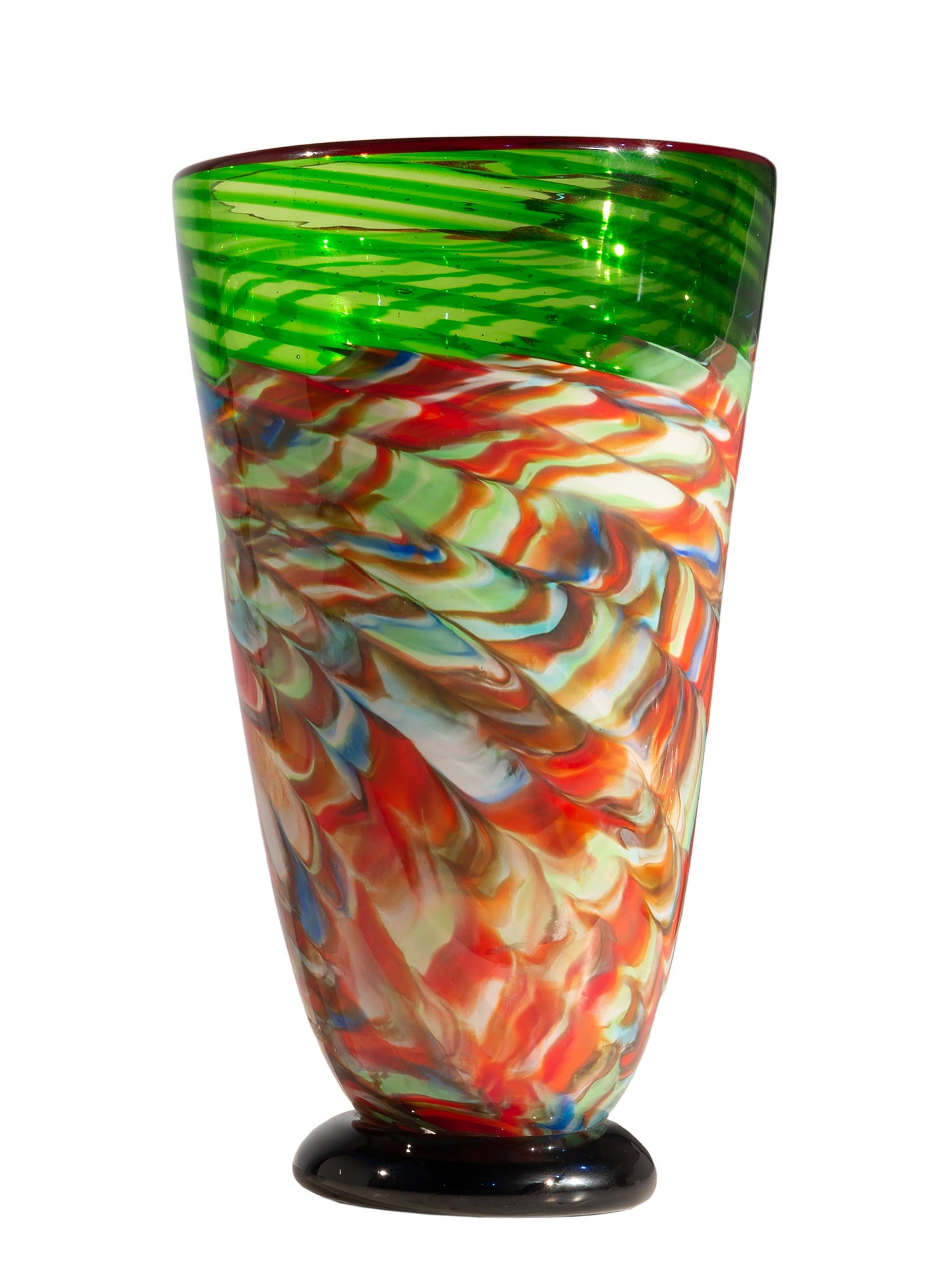 Hand Blown Multicolor Glass Decorative Table Vase