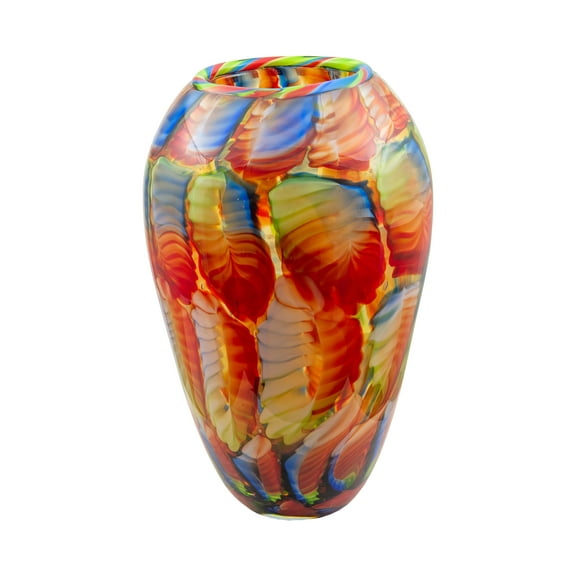 Dale Tiffany 13.75" Multi-color Glass Round Vase
