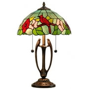 Dale Tiffany 2-Light Resin & Art Glass Table Lamp in Antique Bronze/Green