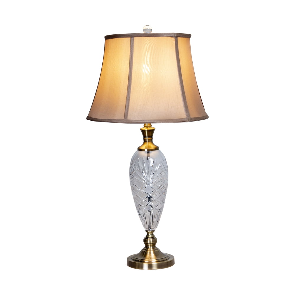 Waterford Cut Crystal Table Lamp w/Brass Base, 24 Tall, 4 1/2