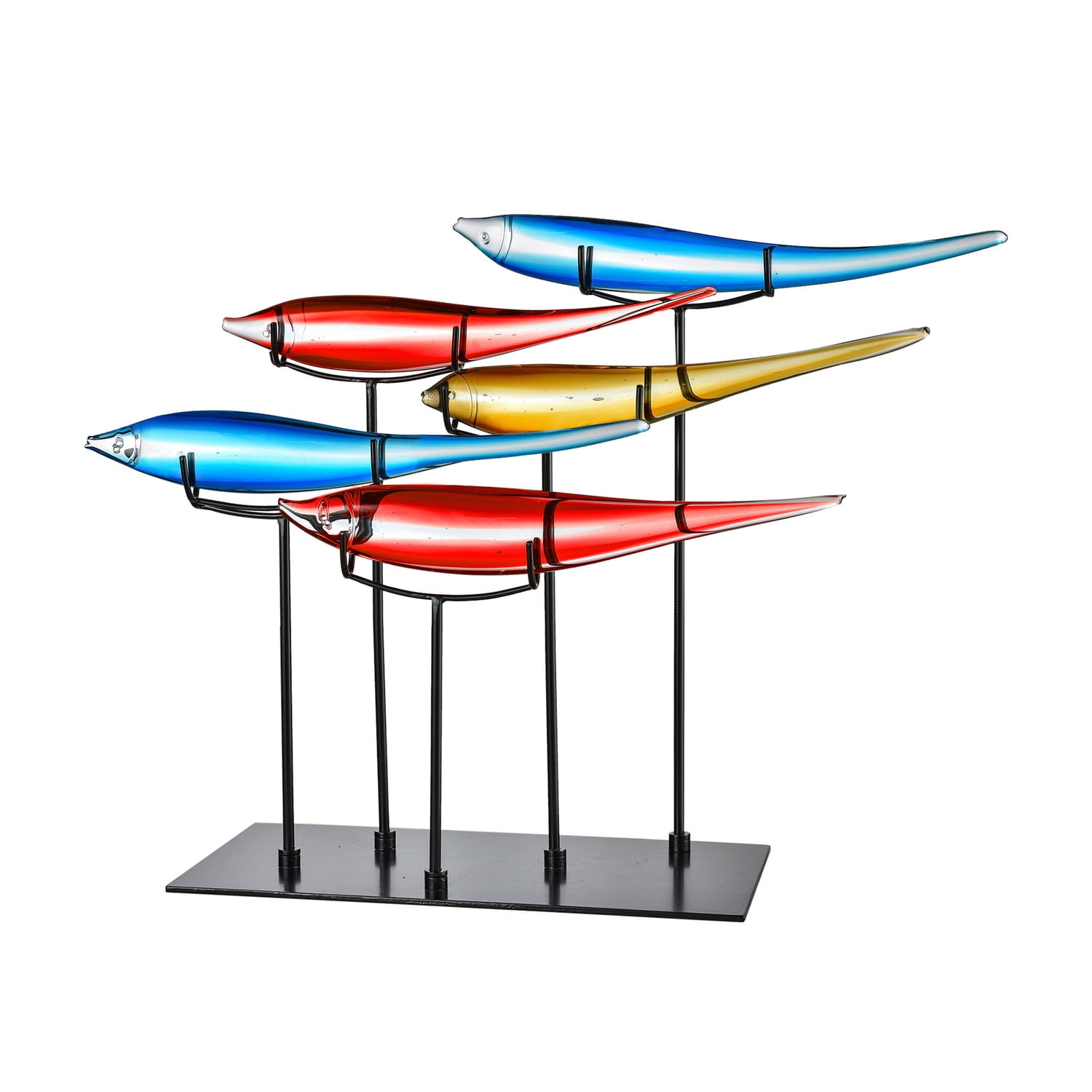 Dale Tiffany 5 Multicolor Fish Handcrafted Art Glass Figurine