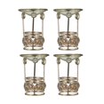 thumbnail image 1 of Dale Tiffany 5" x 4" Contemporary Asymmetrical Glass Votive Candle Holders, Beige, 4-Pieces, 1 of 2