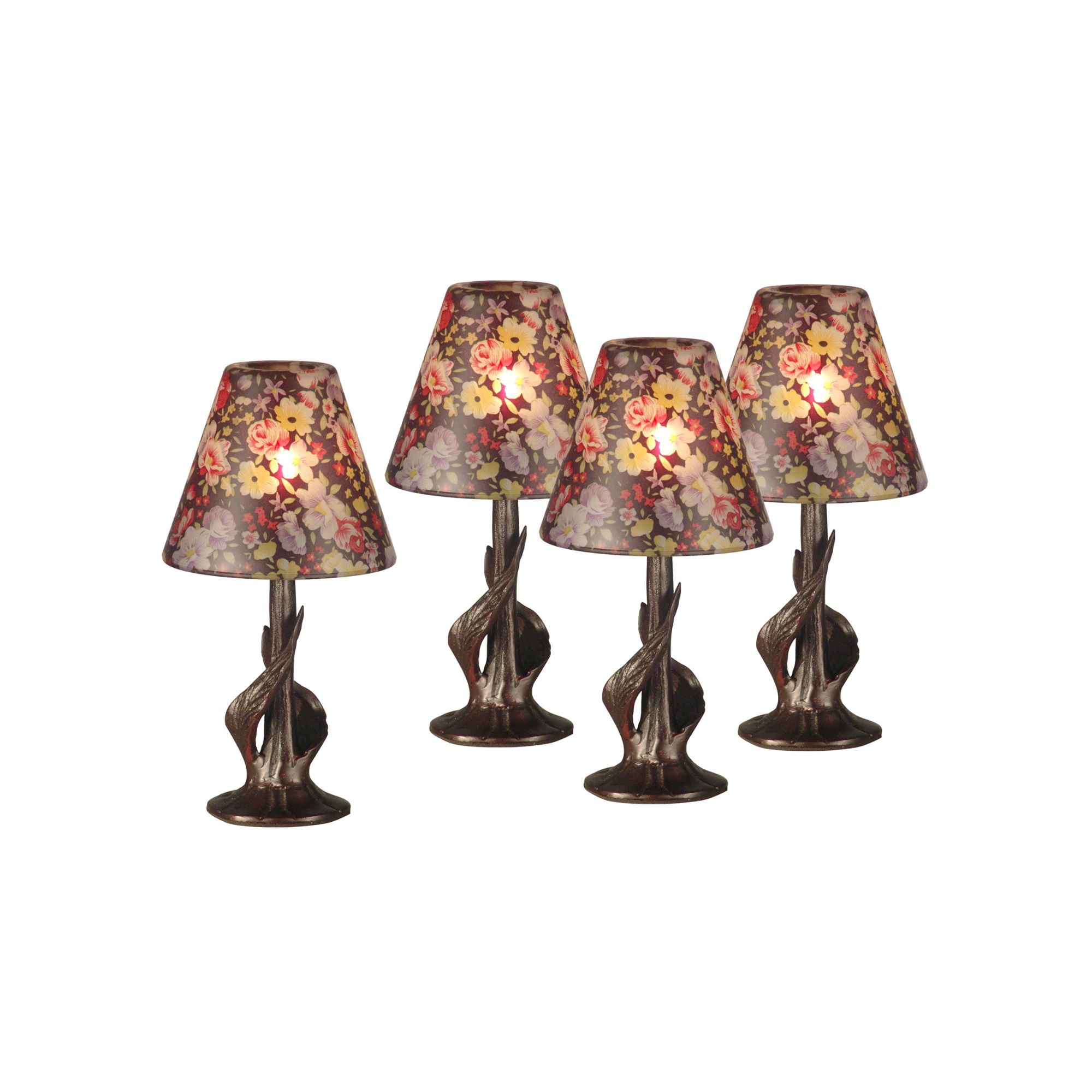 Dale Tiffany 9" x 5" Contemporary Asymmetrical Metal Votive Candle Holders, Brown, 4Pieces