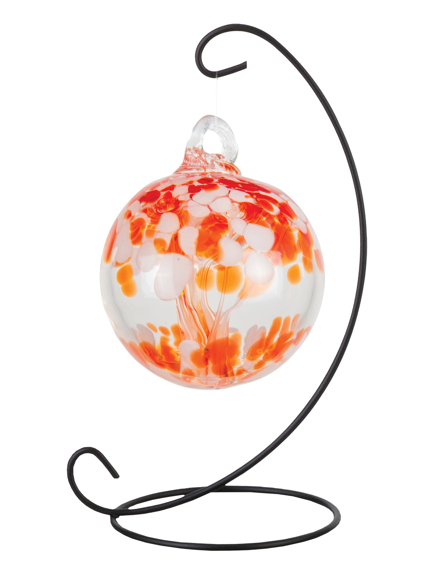 Hanging Gazing Ball Large Friendship Glass Ball Globe - Red 4.7 Inch Hand Blown Handmade Hanging Garden Gazing Ball Indoor Outdoor Home Decor Recycled Glass Balls