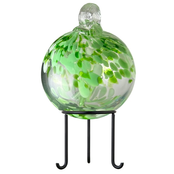 Dale Tiffany AC23219-D6 Rainbow Tree of Life Hand Blown Art Glass Ornament Witch Globe Gazing Ball, Celtic, 6" Diameter with Stand