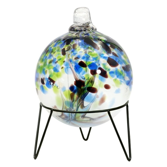 Dale Tiffany AC24019-D8 Rainbow Tree of Life Hand Blown Art Glass Ornament Witch Globe Gazing Ball, Mystic, 8" Diameter with Stand