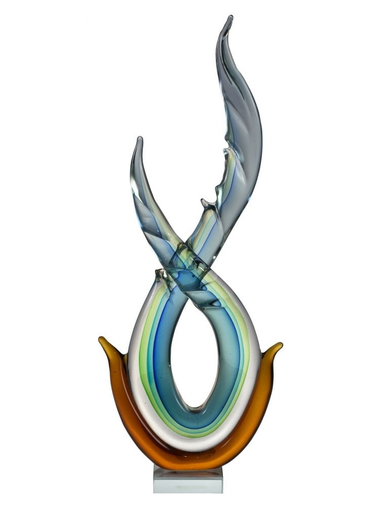 Dale Tiffany As17012 Decorative Aqua Art Glass Sculpture - Walmart.com