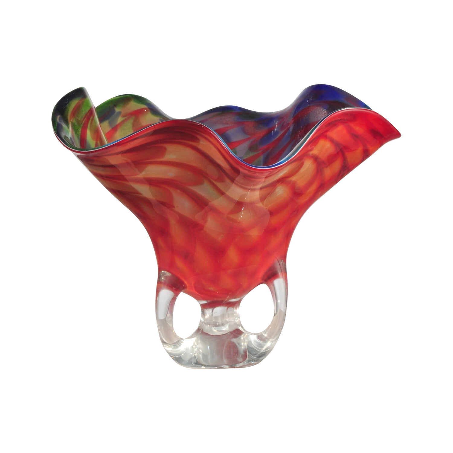 Hand Blown Multicolor Glass Decorative Table Vase