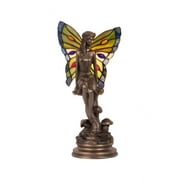 Dale Tiffany Fairy 1-Light Resin & Art Glass Accent Lamp in Cold Cast Bronze