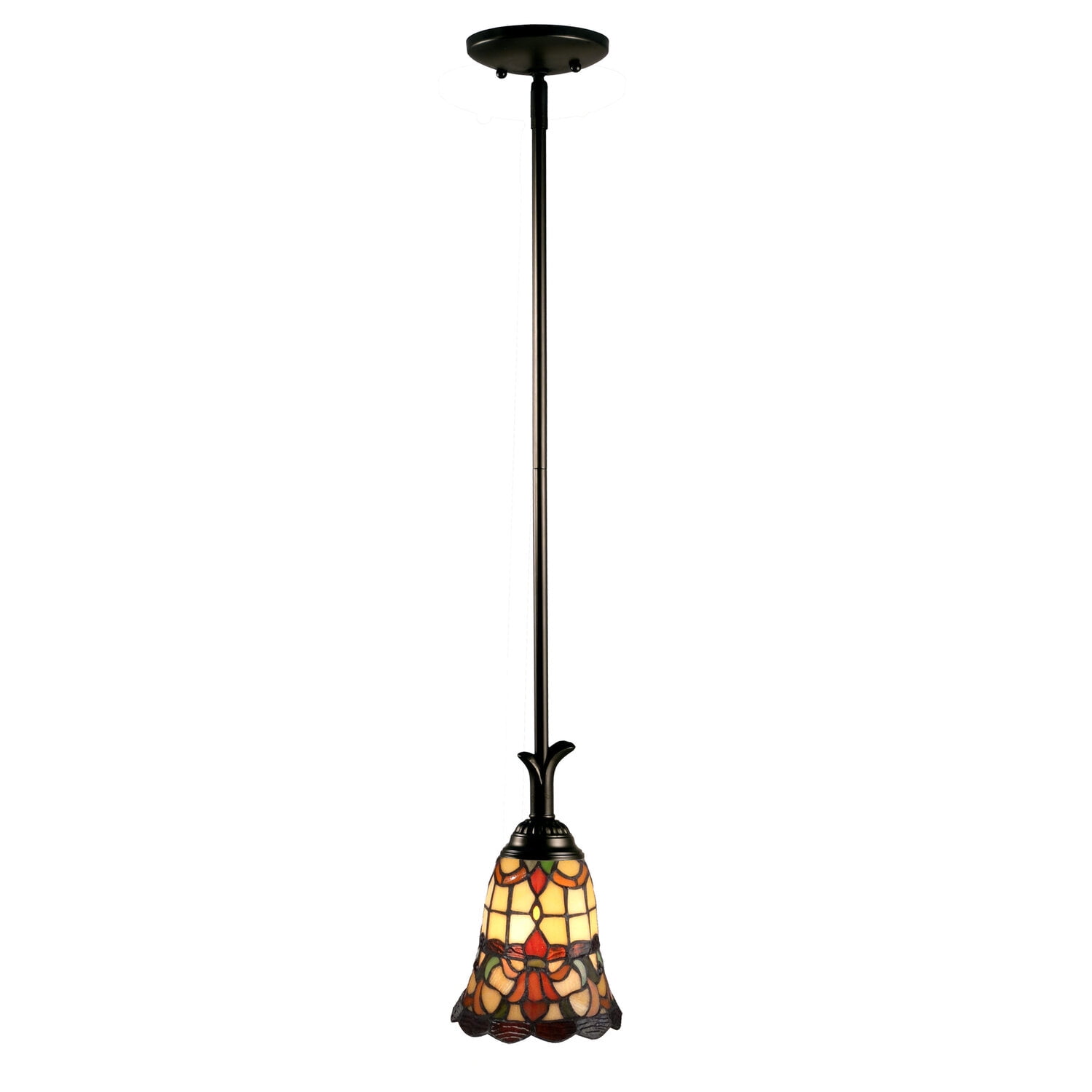 Freeport Multicolor Glass and Bronze Mini Pendant