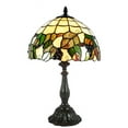thumbnail image 1 of Dale Tiffany Geometric Resin & Art Glass Table Lamp in Dark Coffee/Green, 1 of 8