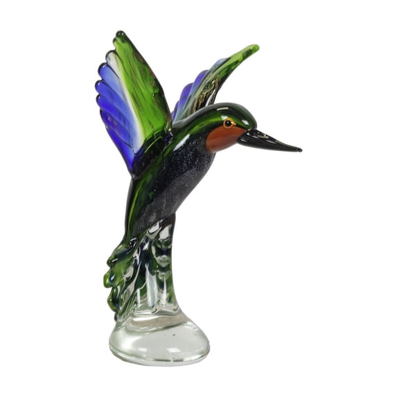 Dale Tiffany Hummingbird Modern Art Glass Figurine in Green/Blue