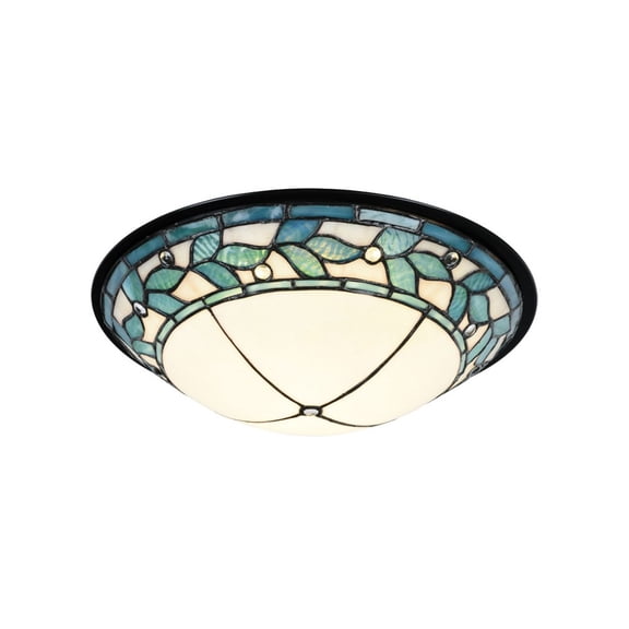 Dale Tiffany Lighting - Green Leaves Dome - 15 Inch 18W 1 LED Flush Mount