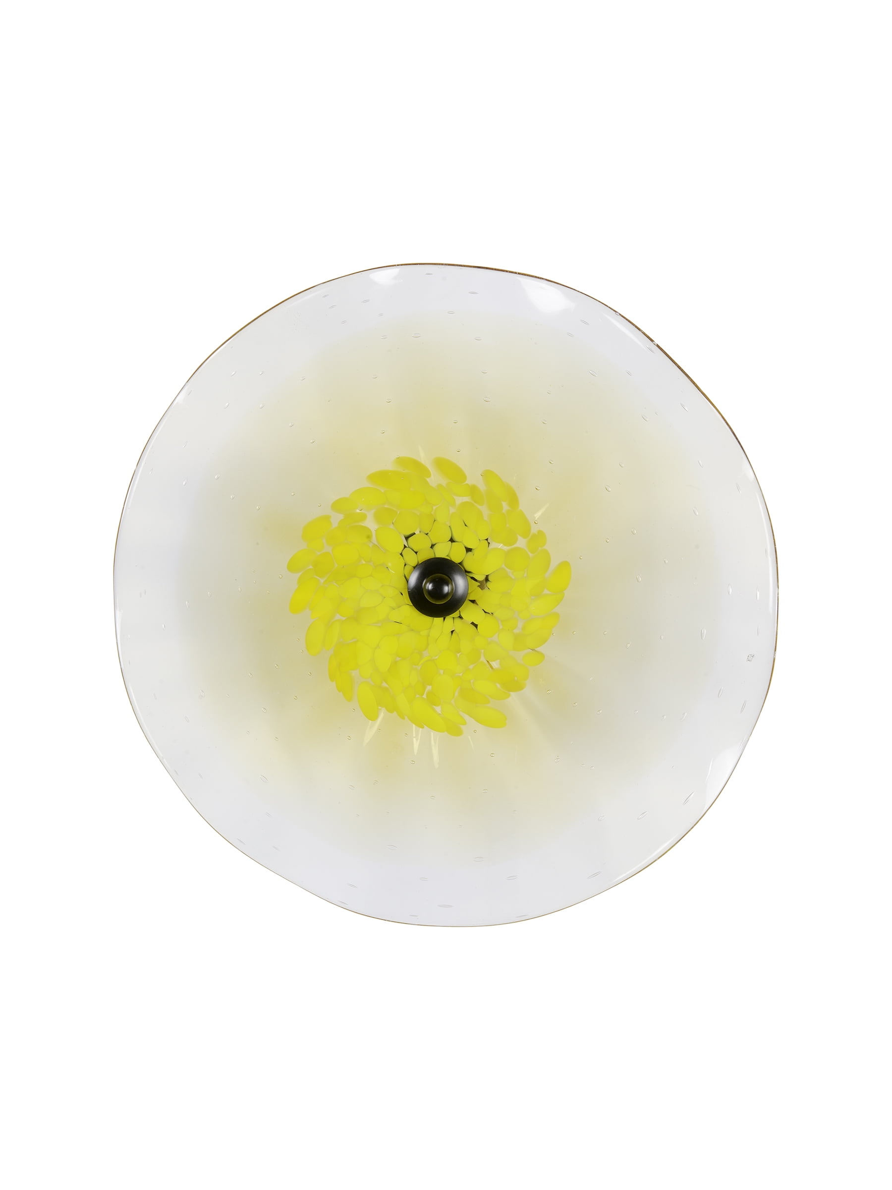 Dale Tiffany Ribera Flower Hand Blown Art Glass Wall Décor with Wall Mounting Bracket, 12-Inch Diameter