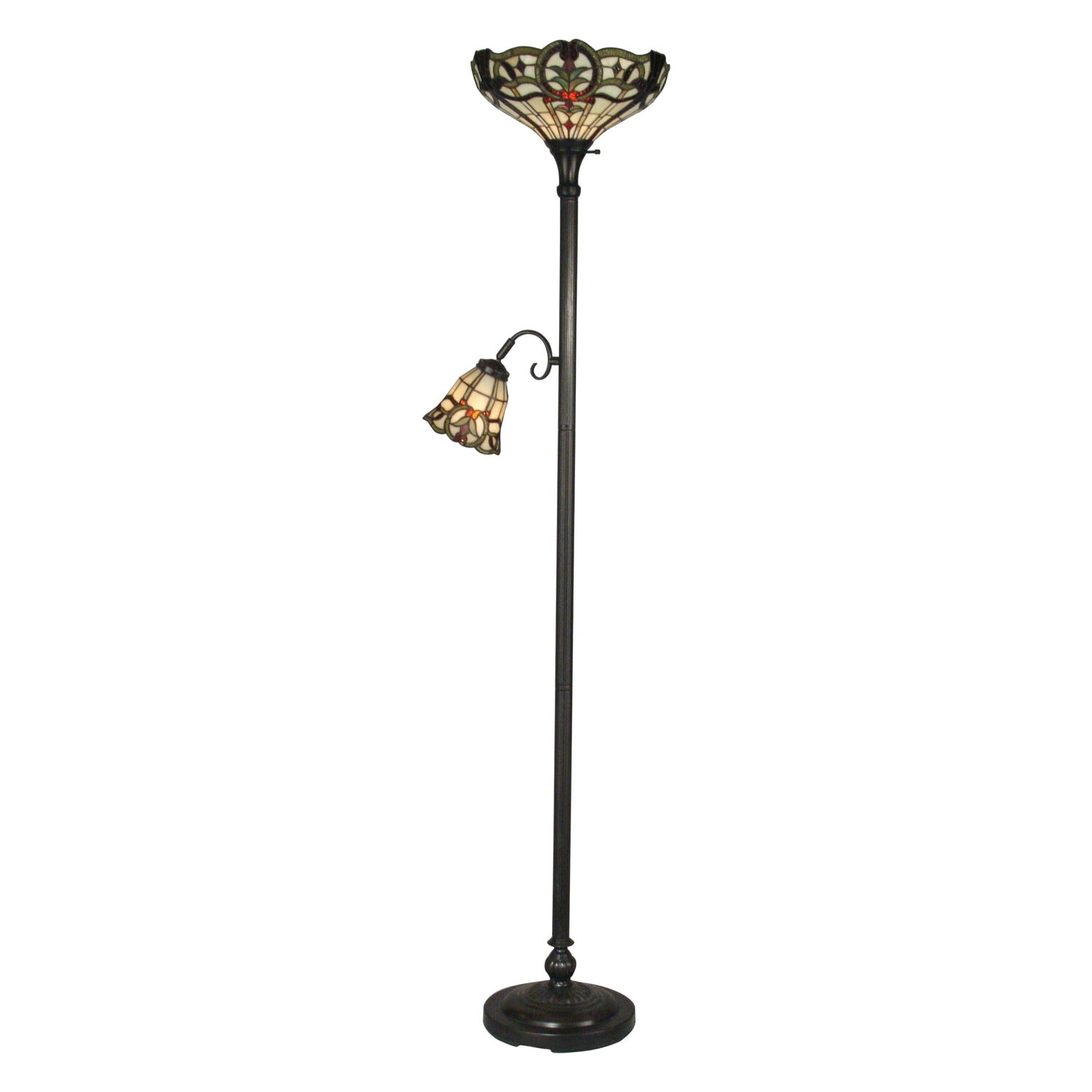 Dale Tiffany Tompkins Tiffany Torchiere Floor Lamp with Side Light ...