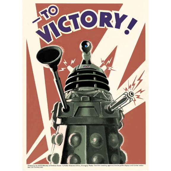 Dalek Dr. Who Poster TO VICTORY! 16in x 24in Poster Square Adults Western Graphic