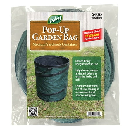 Dalen Pop-Up Garden Bag - Two 15-gallon Collapsible Yardwork Containers - Convenient and  Durable