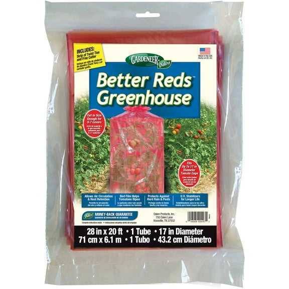 Dalen Better Reds Greenhouse – Breathable Cover Perfect for Tomatoes – Easy DIY Installation – Protects Plants Against Pests and Harsh Weather – Twist Ties and Cutter Included – 28in x 20ft
