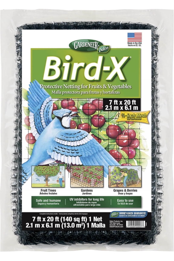 Bird X Protective Mesh Netting - Keep Birds and Pests Away from Your Garden – Non Toxic - Made in The USA - 7' x 20'