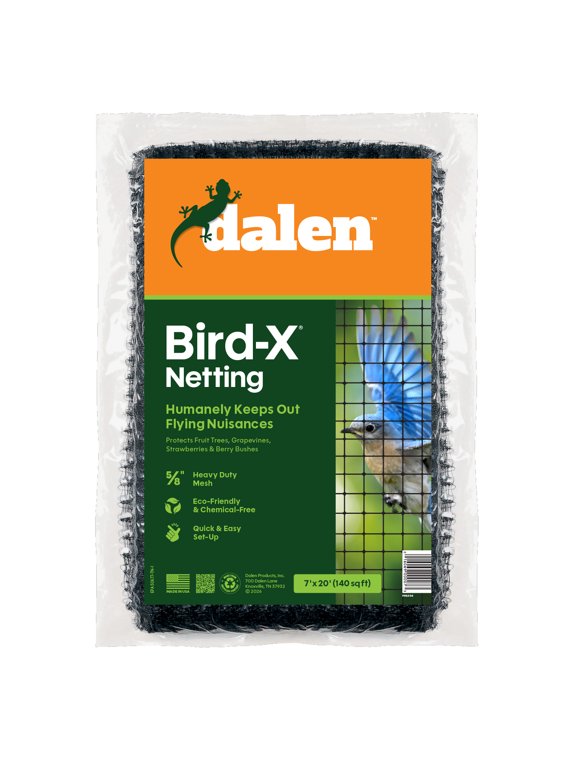 Bird X Protective Mesh Netting - Keep Birds and Pests Away from Your Garden – Non Toxic - Made in The USA - 7' x 20'