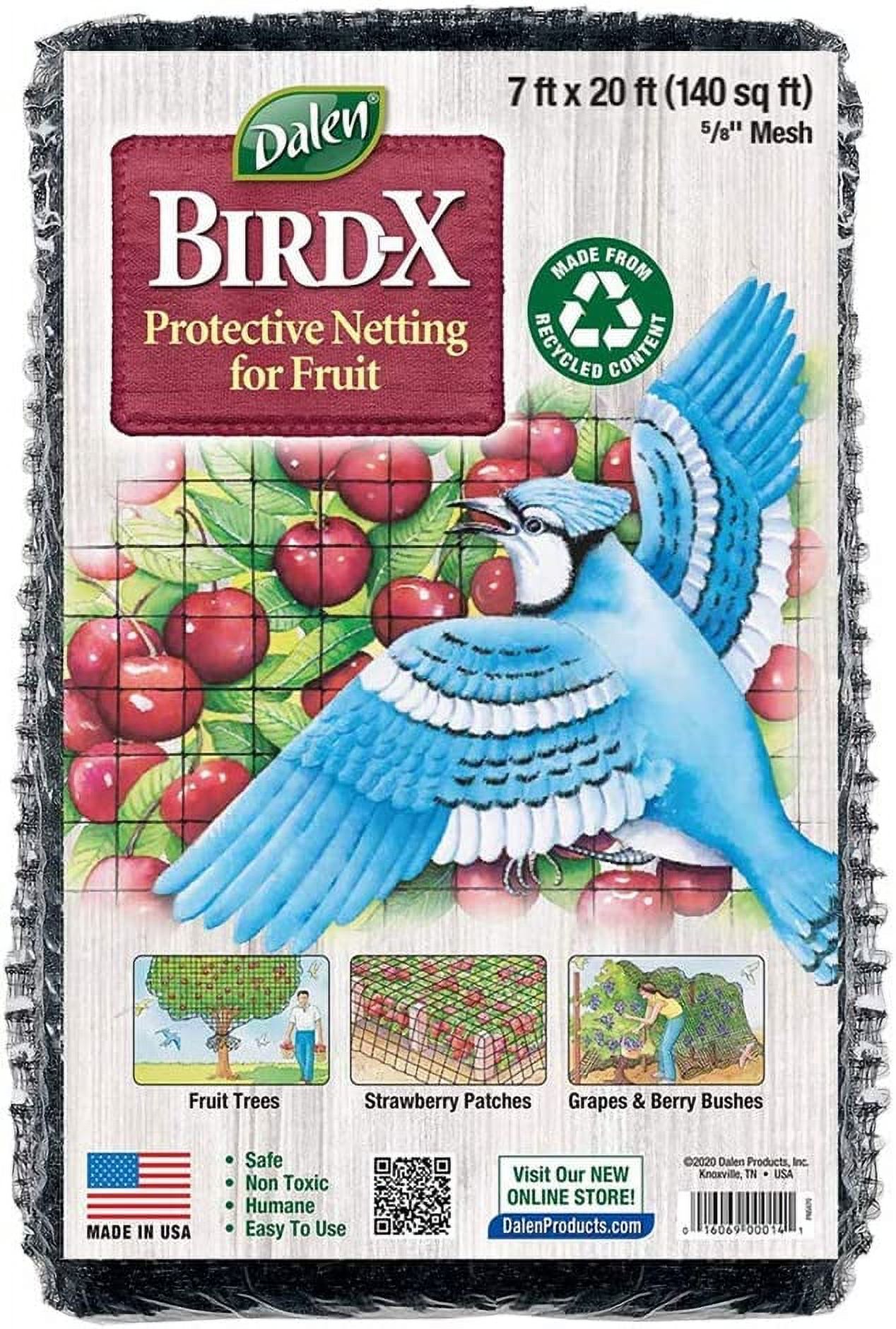 Dalen BirdX Protective Netting for Fruit & Vegetables, Black, 7' x 20' (5/8 in)