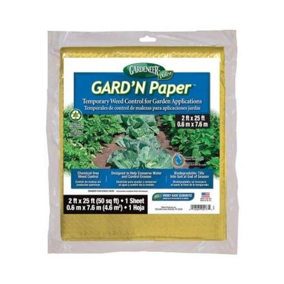 Dalen GR2-25RCOM 2 x 25 ft. Garden Paper Ink-free Biodegradable Weed Block for Food Gardening