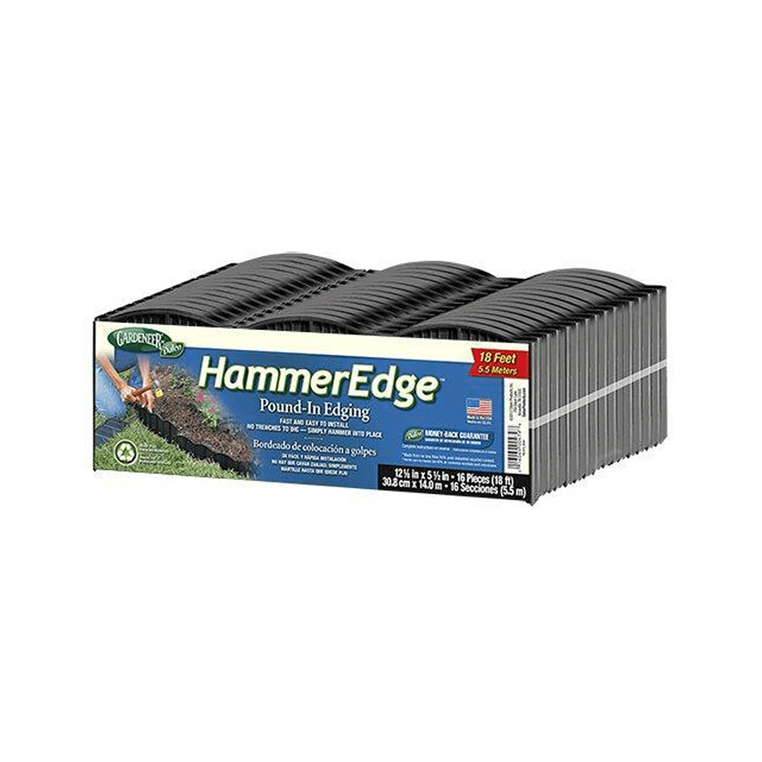 Dalen Black Plastic HammerEdge Lawn Edging, 18 ft.