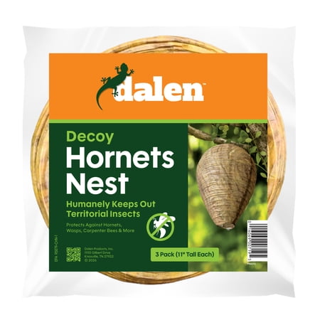 Dalen Hornet's Nest - Insect-Repellent for Outdoors - Mimics Real Nests, Making Hornets and Others Avoid Your Space – 11in, 3 Pack