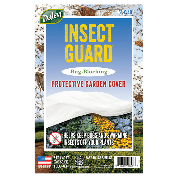 Dalen Insect Guard Protective Plant and Garden Cover Reusable Garden Fabric Made in The USA Helps Keep Bugs and Swarming Insects Away from Your Plants 5ft x 40 ft.