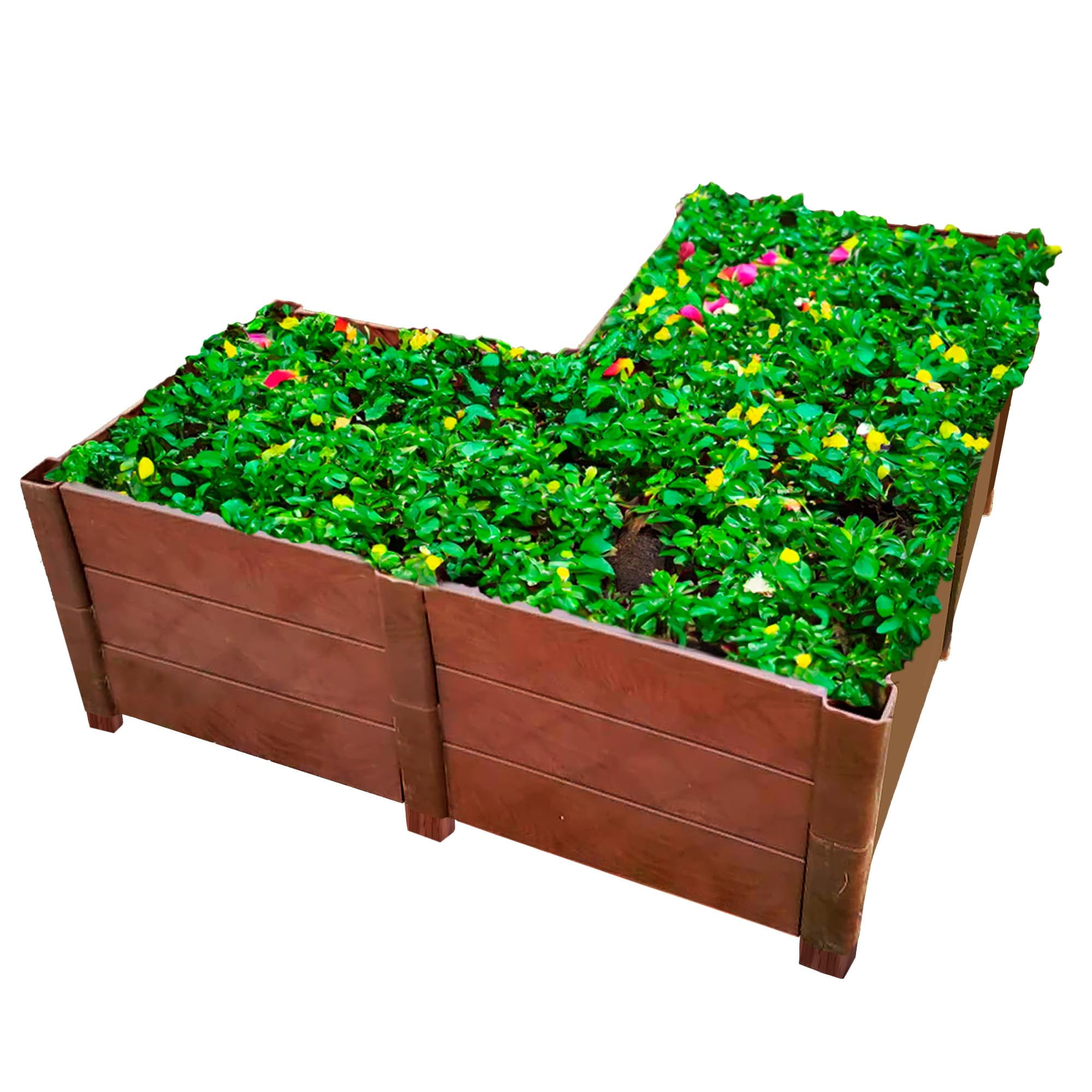 Dalen Modular Raised Bed Garden - Faux Wood - 8 Panel Starter Pack - Makes Square Foot Gardening ...