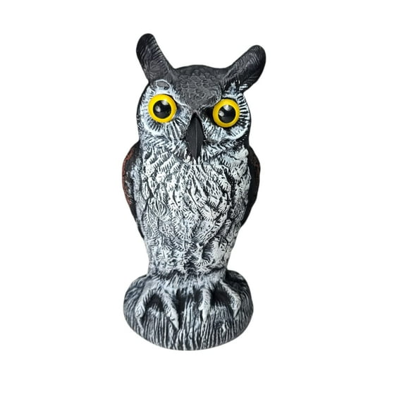Dalen Natural Enemy Great Horned Owl Scarecrow Decoy, Realistic Hand-Painted Design
