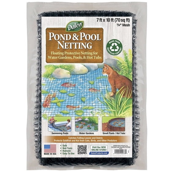 Dalen Pond & Pool Netting – Outdoor Water Garden Cover – Protective Mesh for Fish & Aquatic Life - 3/8" Mesh - (7′ x 10′)