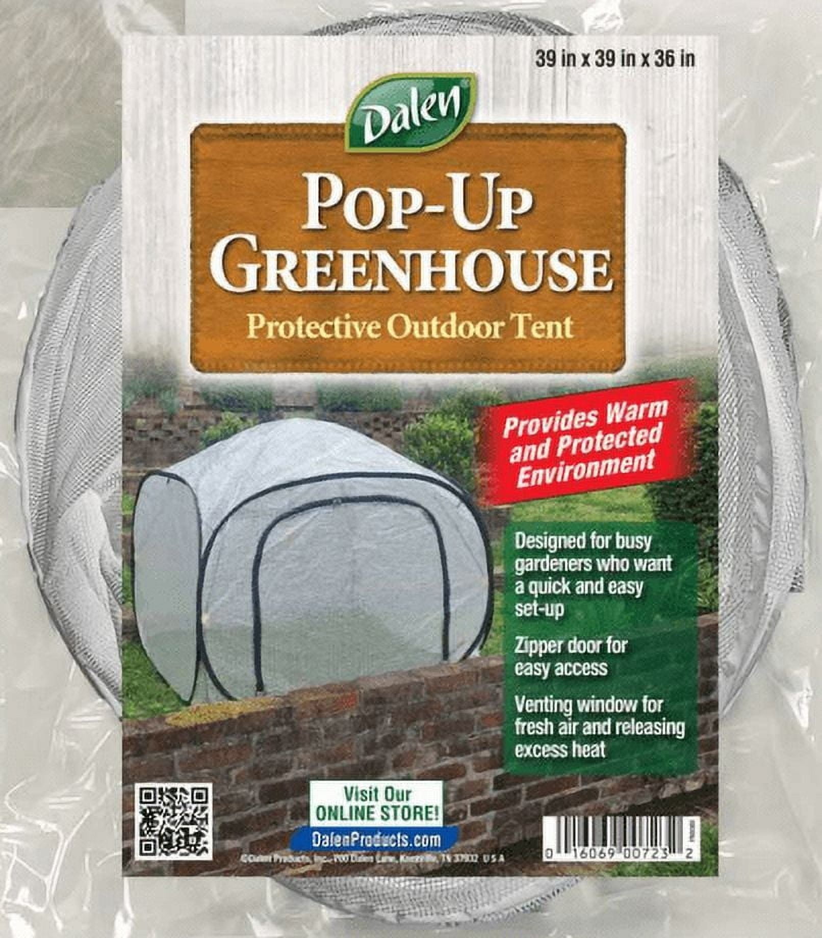 Dalen Pop-Up Mini 39” x 39” x 36” Tent Greenhouse, Easy Setup with Venting Window