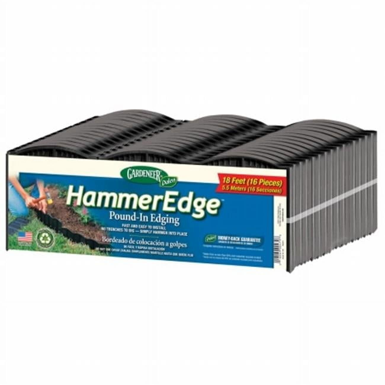 Dalen Black Plastic HammerEdge Lawn Edging, 18 ft.