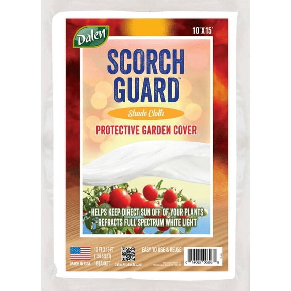 Dalen Scorch Guard - Protect your Plants from Direct Sunlight - Full Spectrum White Light Refraction Shade Cloth - 10’ x 15’