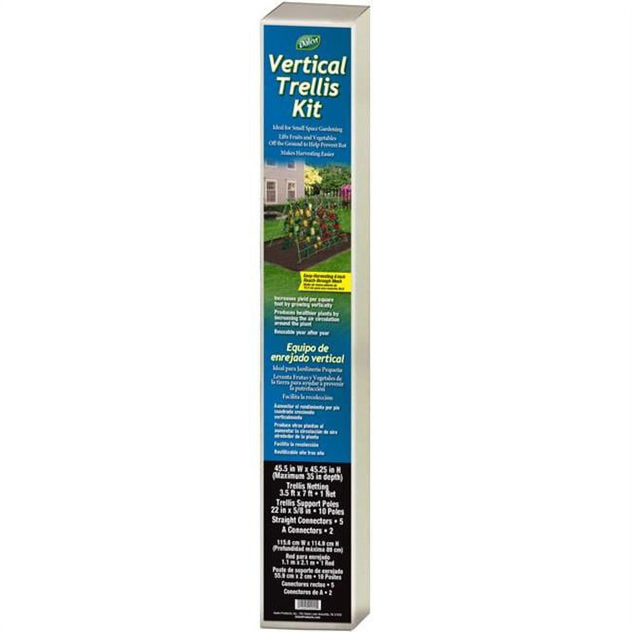 Green Plastic Vertical Trellis Kit with White Nylon Netting