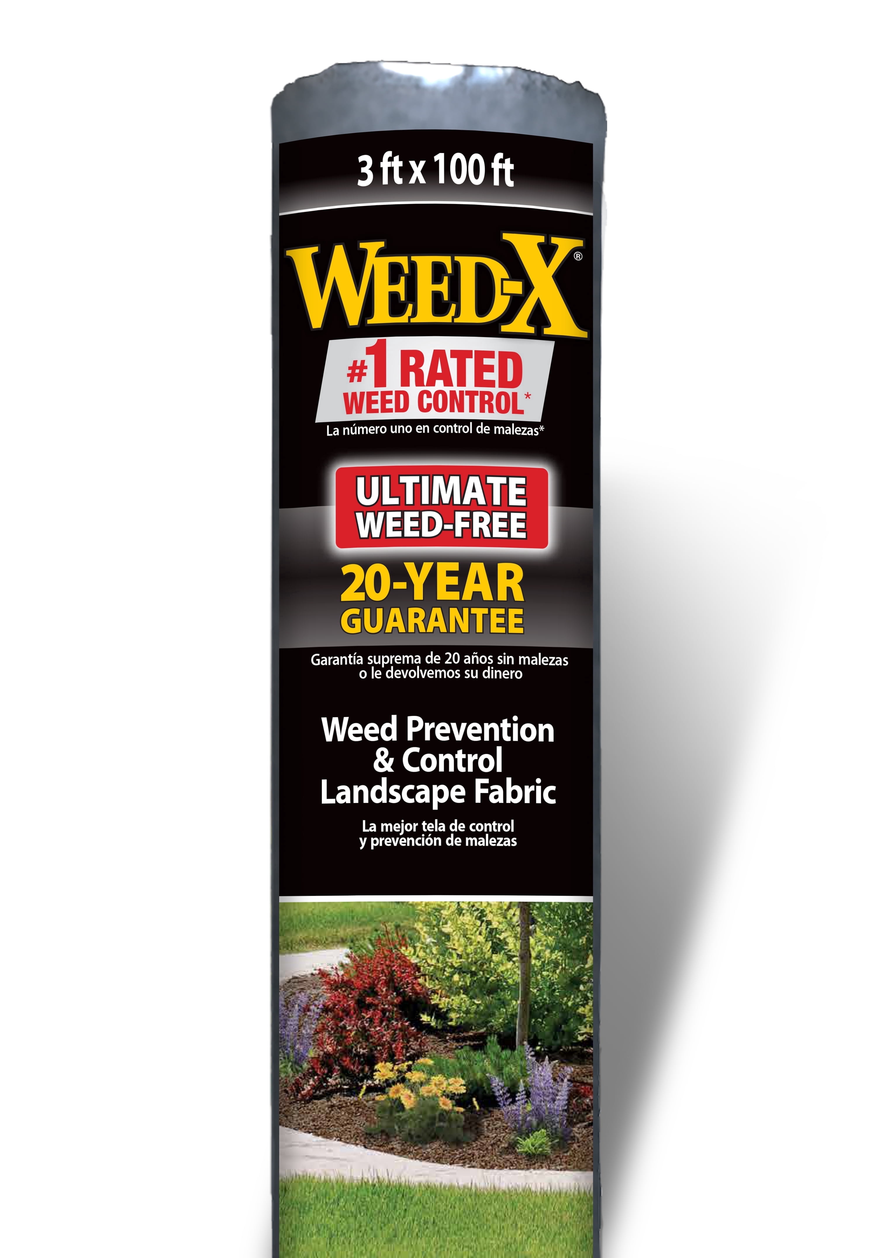 Dalen Weed-X – Landscape Fabric and Weed Barrier – Excellent Garden Fabric - 20 Year Guarantee – Dual-Layered Design Allows Air, Water and Nutrients Through –  3′ X 100′
