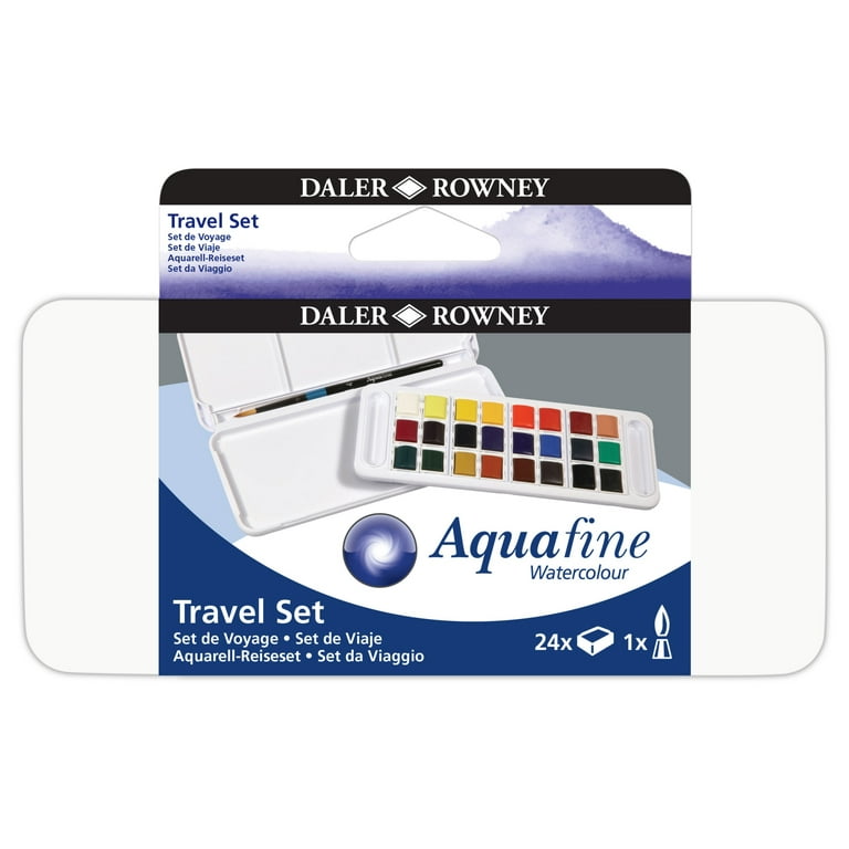 Daler-Rowney Aquafine Watercolor Half Pan Travel Set of 24