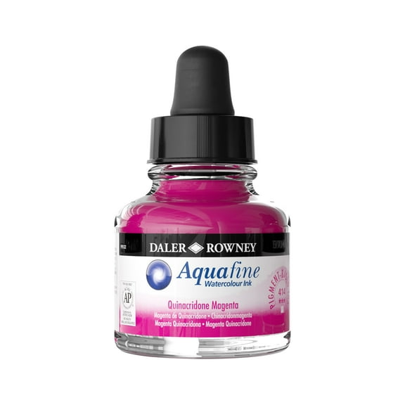 Daler-Rowney Aquafine Watercolor Ink, 29.5ml, Quinacridone Magenta